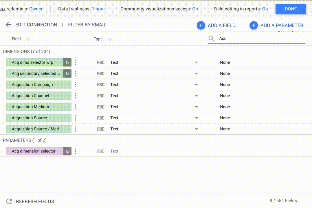 Tạo tham số bằng lệnh case trong google data studio